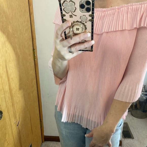 Ted Baker London Barbiecore Pink Pleated Feminine Top - Picture 5 of 14